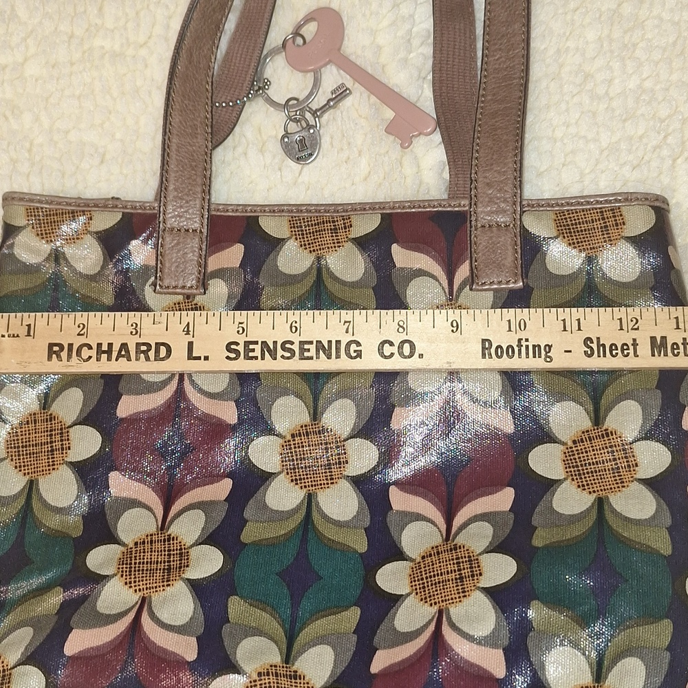 VINTAGE FOSSIL Key-Per Floral Handbag - Picture 12 of 15